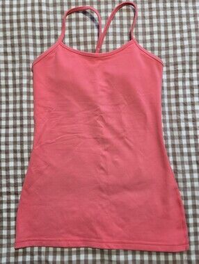 ⭐️ Lululemon Athletica Coral Pink Power Y Tank With Removable Inserts - Size 4